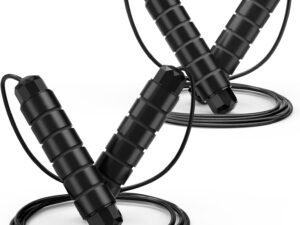 Jump Rope, Tangle-Free Rapid Speed Jumping Rope Cable with Ball Bearings for Women, Men, and Kids, Adjustable Steel Jump Rope with Foam Handles for Home Gym Exercise Fitness Workout Equipment & Slim Body