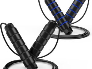 Jump Rope, Tangle-Free Rapid Speed Jumping Rope Cable with Ball Bearings for Women, Men, and Kids, Adjustable Steel Jump Rope with Foam Handles for Home Gym Exercise Fitness Workout Equipment & Slim Body