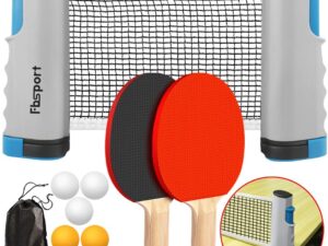 FBSPORT Ping Pong Paddle Set, Portable Table Tennis Set with Retractable Net,Rackets,Balls and Carry Bag for Indoor\/Outdoor Games