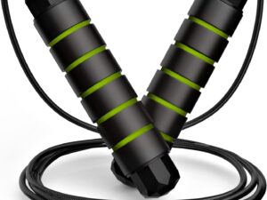 Jump Rope, Tangle-Free Rapid Speed Jumping Rope Cable with Ball Bearings for Women, Men, and Kids, Adjustable Steel Jump Rope with Foam Handles for Home Gym Exercise Fitness Workout Equipment & Slim Body