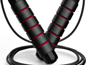 Jump Rope, Tangle-Free Rapid Speed Jumping Rope Cable with Ball Bearings for Women, Men, and Kids, Adjustable Steel Jump Rope with Foam Handles for Home Gym Exercise Fitness Workout Equipment & Slim Body