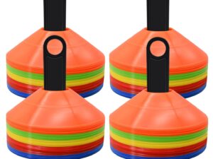 FGBNM 25\/50\/100pcs Disc Cones, Agility Soccer Cones with Carry Bag and Holder, 5 Color | for Sports Training, Football, Soccer, Basketball, Coaching, Practice Equipment