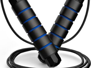 Jump Rope, Tangle-Free Rapid Speed Jumping Rope Cable with Ball Bearings for Women, Men, and Kids, Adjustable Steel Jump Rope with Foam Handles for Home Gym Exercise Fitness Workout Equipment & Slim Body