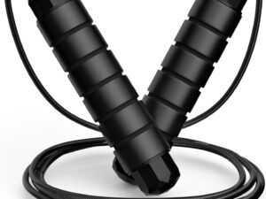 Jump Rope, Tangle-Free Rapid Speed Jumping Rope Cable with Ball Bearings for Women, Men, and Kids, Adjustable Steel Jump Rope with Foam Handles for Home Gym Exercise Fitness Workout Equipment & Slim Body