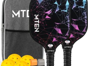 Pickleball Paddles Set of 2 or Single Paddle \u2013 USAPA Approved Fiberglass Surface Pickleball Rackets Set for Men & Women
