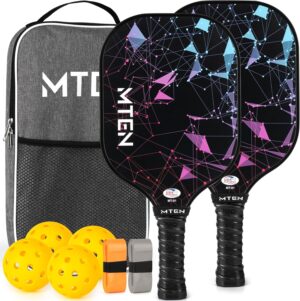 Pickleball Paddles Set of 2 or Single Paddle \u2013 USAPA Approved Fiberglass Surface Pickleball Rackets Set for Men & Women