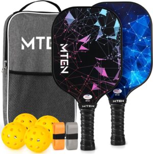 Pickleball Paddles Set of 2 or Single Paddle \u2013 USAPA Approved Fiberglass Surface Pickleball Rackets Set for Men & Women