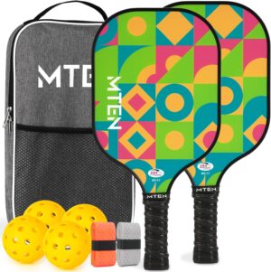 Pickleball Paddles Set of 2 or Single Paddle \u2013 USAPA Approved Fiberglass Surface Pickleball Rackets Set for Men & Women